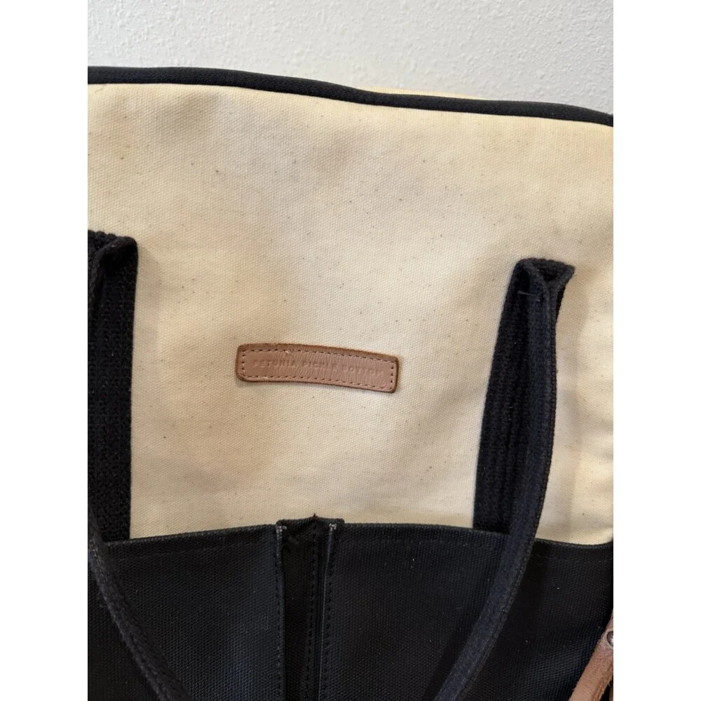 Petunia Pickle Bottom Boxy Backpack Canvas Cream Black  Baby Diaper Bag - Picture 2 of 10